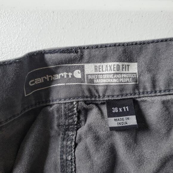 Carhartt Shorts Mens 36 Gray Rugged Flex Relaxed Fit Canvas Utility Work BS3652 - Picture 3 of 9